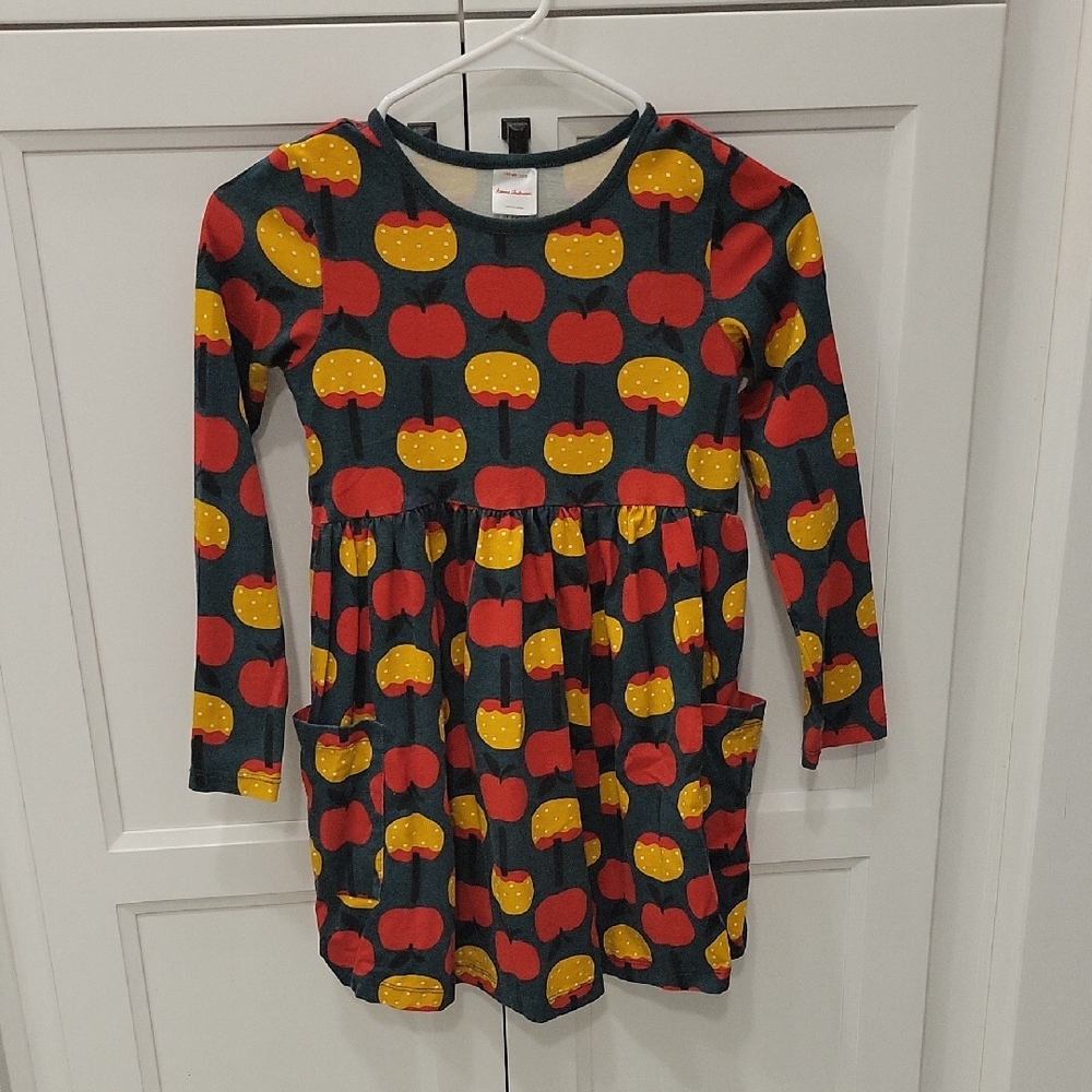 Hanna Andersson Apple Print Dress Sz8 (130) Girls